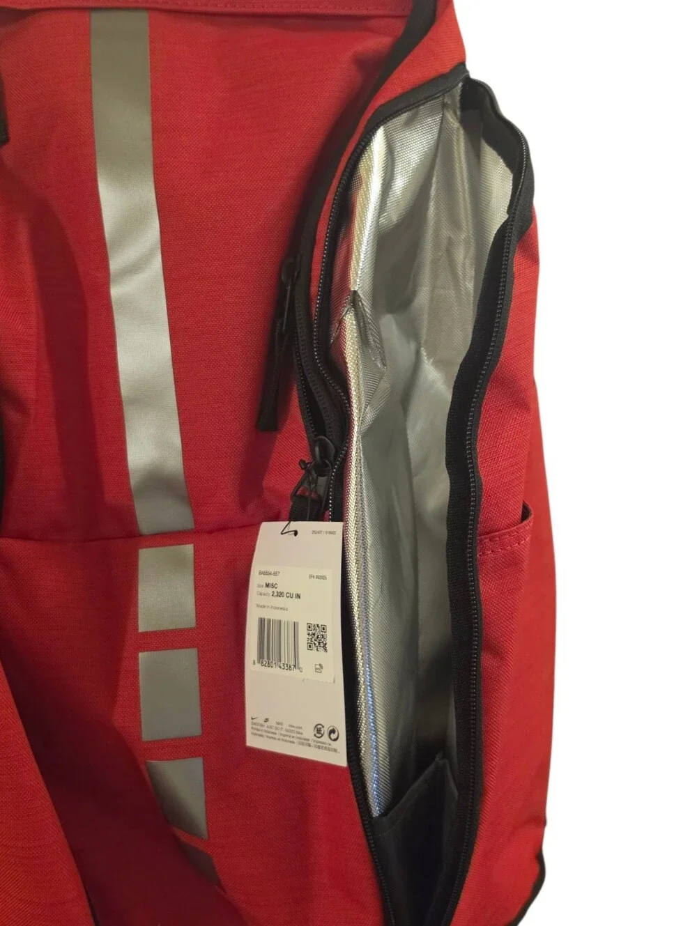 Nike Hoops Elite Pro Backpack Game Red Black Silver Basketball BA5554-657 38L
